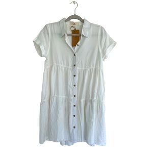 Bohemian-Hand sewn-botanic origin-soft-comfy-White Summer Dress~ S size